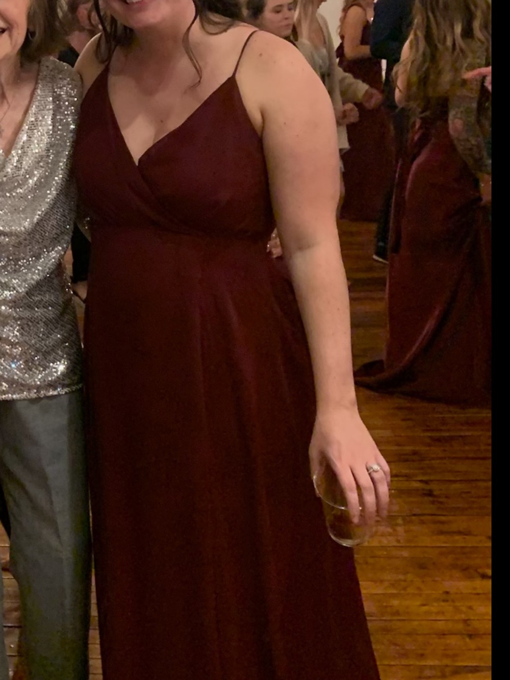 Birdy Grey Spaghetti Strap Maxi Dress in Burgundy